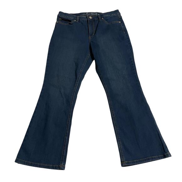 Gloria Vanderbilt Womens Jeans Size 10 Kick Boot Crop Mid Rise Dark Wash Zip Fly - Picture 1 of 14